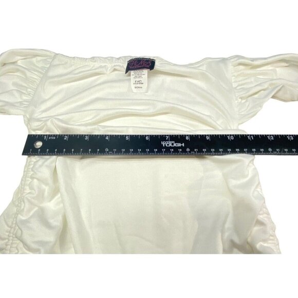 HOT MIAMI STYLES Women Wrap Top Size S White Sleeveless Feminine Classy 40-12 - Picture 7 of 10